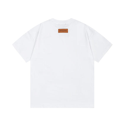 1203 New neon letter-print T-shirt