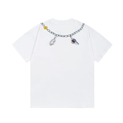 1203 New necklace hand printed T-shirt