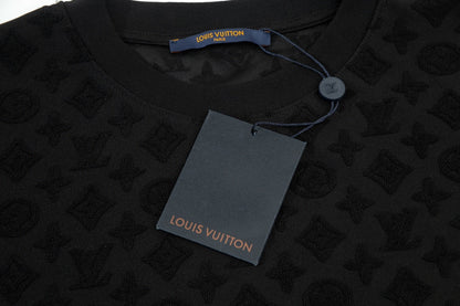 1211 New flocking jacquard towel embroidered T-shirt
