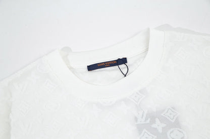 1211 New flocking jacquard towel embroidered T-shirt