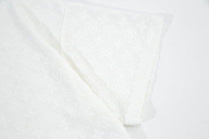 1211 New flocking jacquard towel embroidered T-shirt