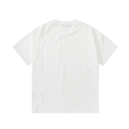 1211 New flocking jacquard towel embroidered T-shirt