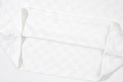 1211 New flocking jacquard towel embroidered T-shirt