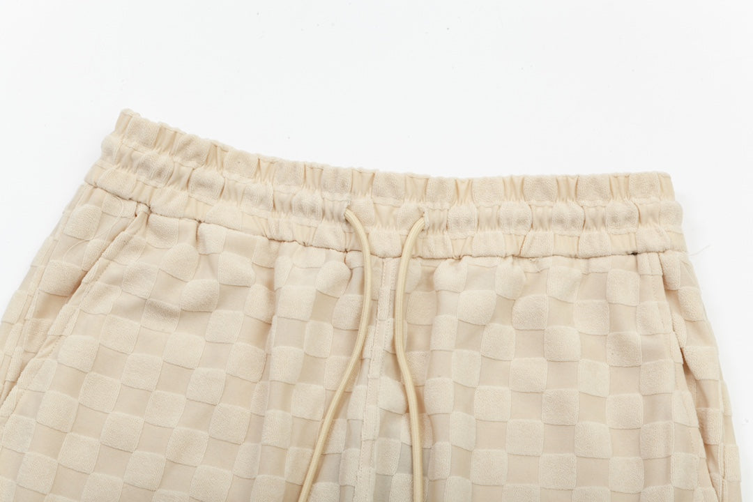1211 New plaid jacquard towel shorts
