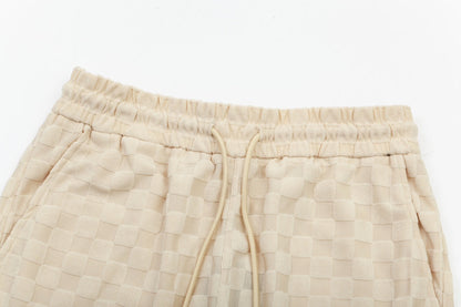 1211 New plaid jacquard towel shorts