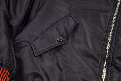 1219 New fleece patchwork quilted flight jacket