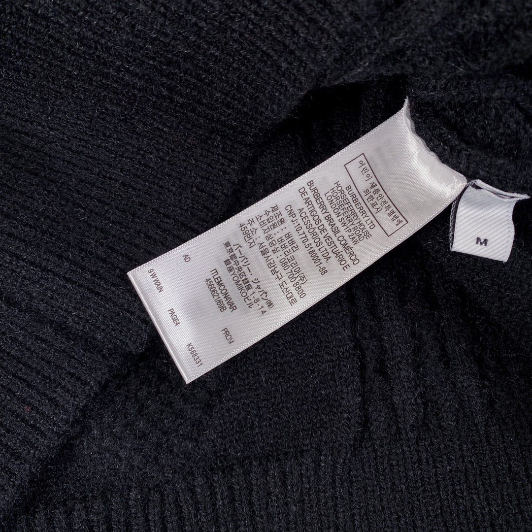 1219 New black patchwork classic plaid ripped craft sweater