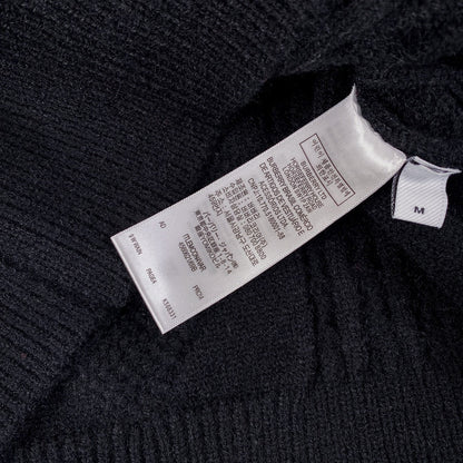 1219 New black patchwork classic plaid ripped craft sweater