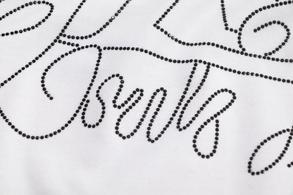250212 New high quality sparkly diamond T-shirt