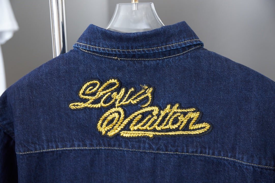 250325 New high quality rope letter embroidered denim jacket
