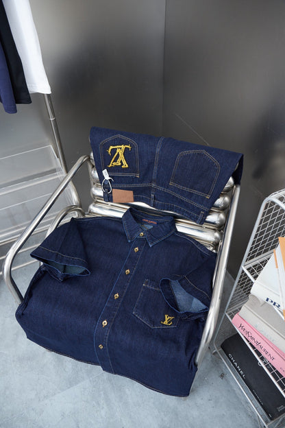 250325 New high quality rope letter embroidered denim jacket