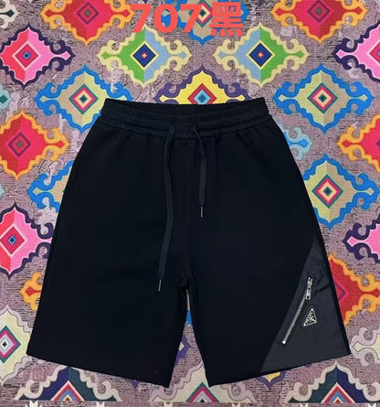 250404 New high-quality metal triangular label casual shorts