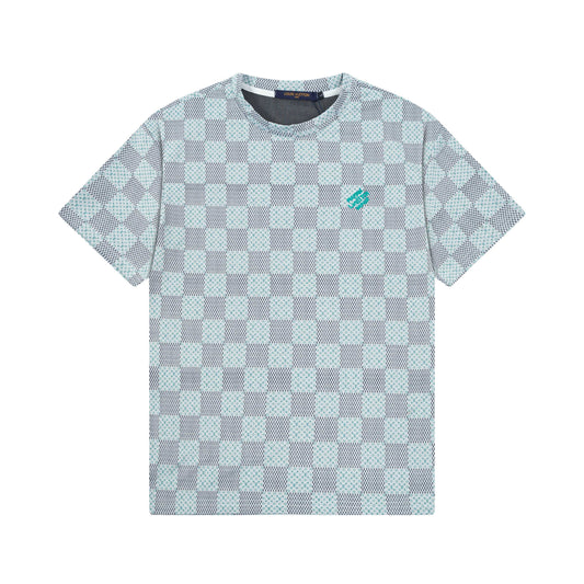 250404 New high-quality checkered style T-shirt