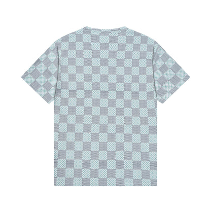 250404 New high-quality checkered style T-shirt