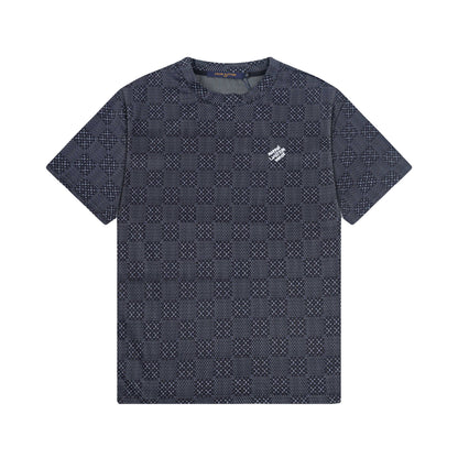 250404 New high-quality checkered style T-shirt