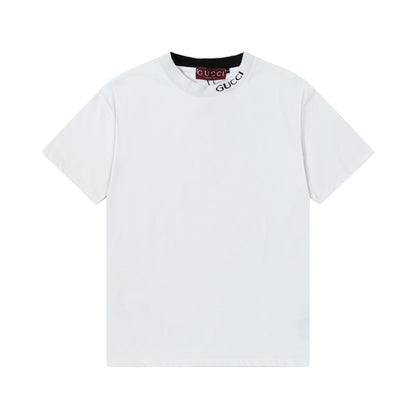 250404 New high-quality collar embroidered T-shirt
