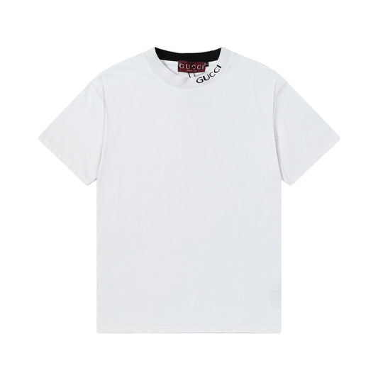 250404 New high-quality collar embroidered T-shirt