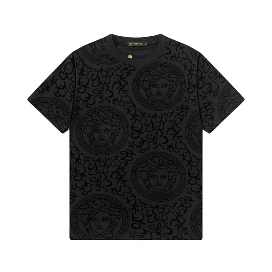 250404 New high-quality summer jacquard full-print T-shirt