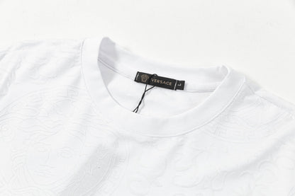 250404 New high-quality summer jacquard full-print T-shirt
