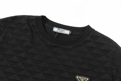 250404 New high-quality summer jacquard full-print T-shirt