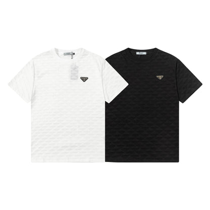 250404 New high-quality summer jacquard full-print T-shirt