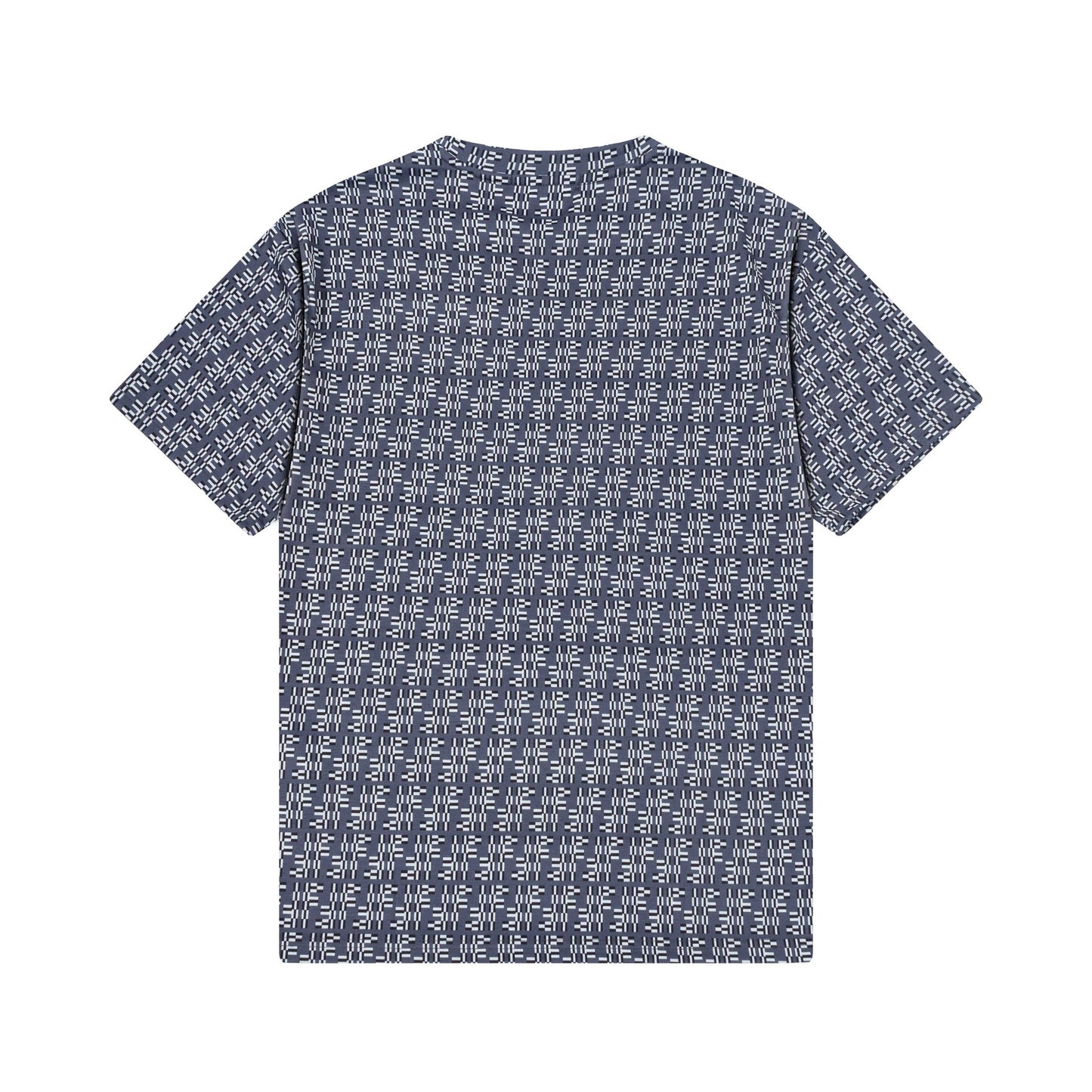 250404 New high-quality blue full-print knitted T-shirt