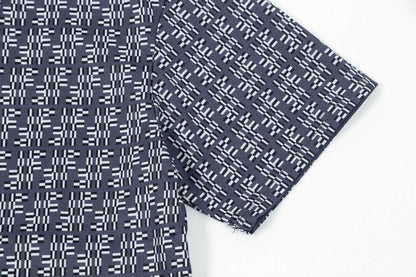 250404 New high-quality blue full-print knitted T-shirt