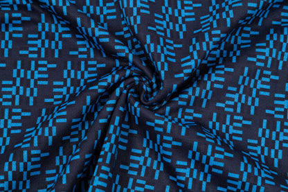250404 New high-quality blue full-print knitted T-shirt