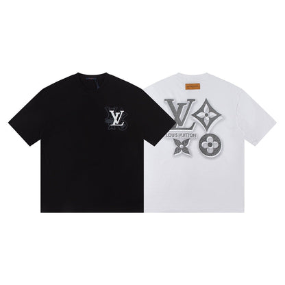 250404 New high-quality three-dimensional floating printed T-shirt