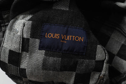 250404 New high-quality black checkered denim jacket