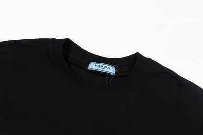 250408 New high-quality metal triangular label casual T-shirt
