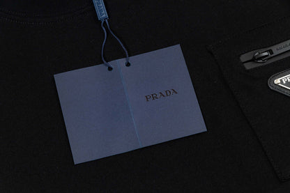 250408 New high-quality metal triangular label casual T-shirt