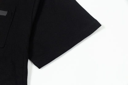 250408 New high-quality metal triangular label casual T-shirt