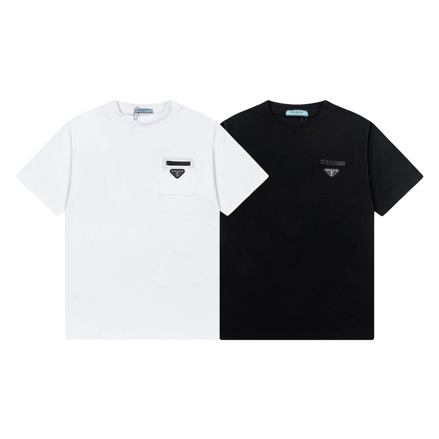 250408 New high-quality metal triangular label casual T-shirt