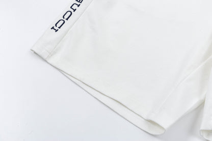 250408 New high-quality embroidered webbing casual T-shirt