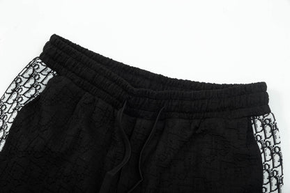 250408 New high-quality jacquard fabric dark weave strap knitted shorts