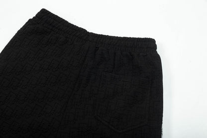 250408 New high-quality jacquard fabric dark weave strap knitted shorts