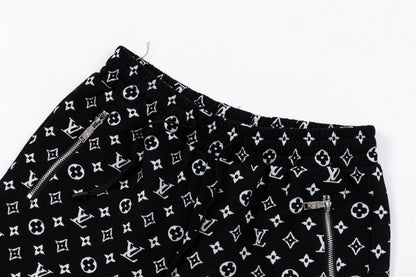 250408 New high-quality jacquard fabric full-print knitted shorts