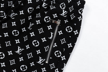 250408 New high-quality jacquard fabric full-print knitted shorts