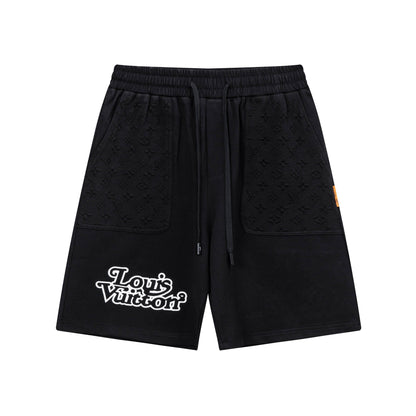 250408 New high-quality pocket jacquard printed knitted shorts