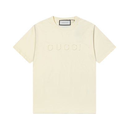 250408 New high-quality 3D embossed letter embossed T-shirt