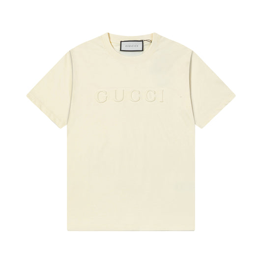 250408 New high-quality 3D embossed letter embossed T-shirt