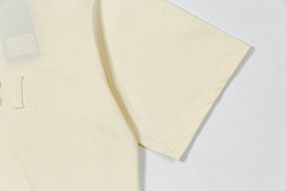 250408 New high-quality 3D embossed letter embossed T-shirt
