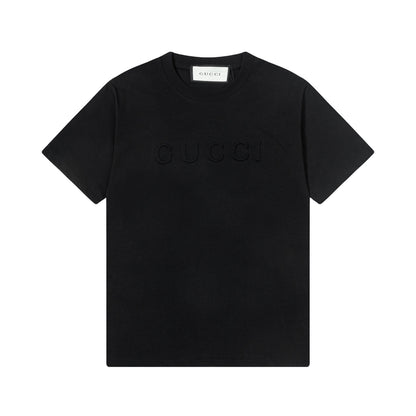 250408 New high-quality 3D embossed letter embossed T-shirt