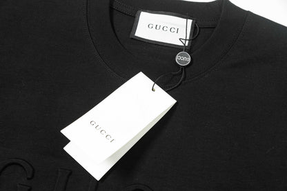 250408 New high-quality 3D embossed letter embossed T-shirt