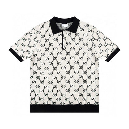 250408 New high-quality jacquard fabric knitted POLO shirt