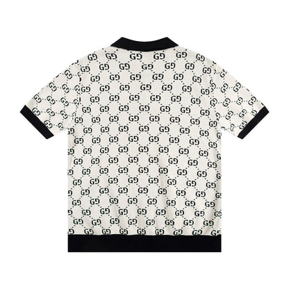 250408 New high-quality jacquard fabric knitted POLO shirt