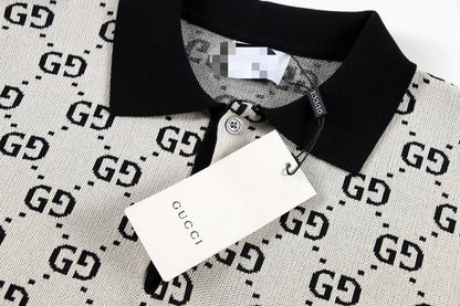 250408 New high-quality jacquard fabric knitted POLO shirt