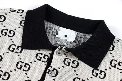 250408 New high-quality jacquard fabric knitted POLO shirt