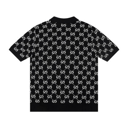 250408 New high-quality jacquard fabric knitted POLO shirt